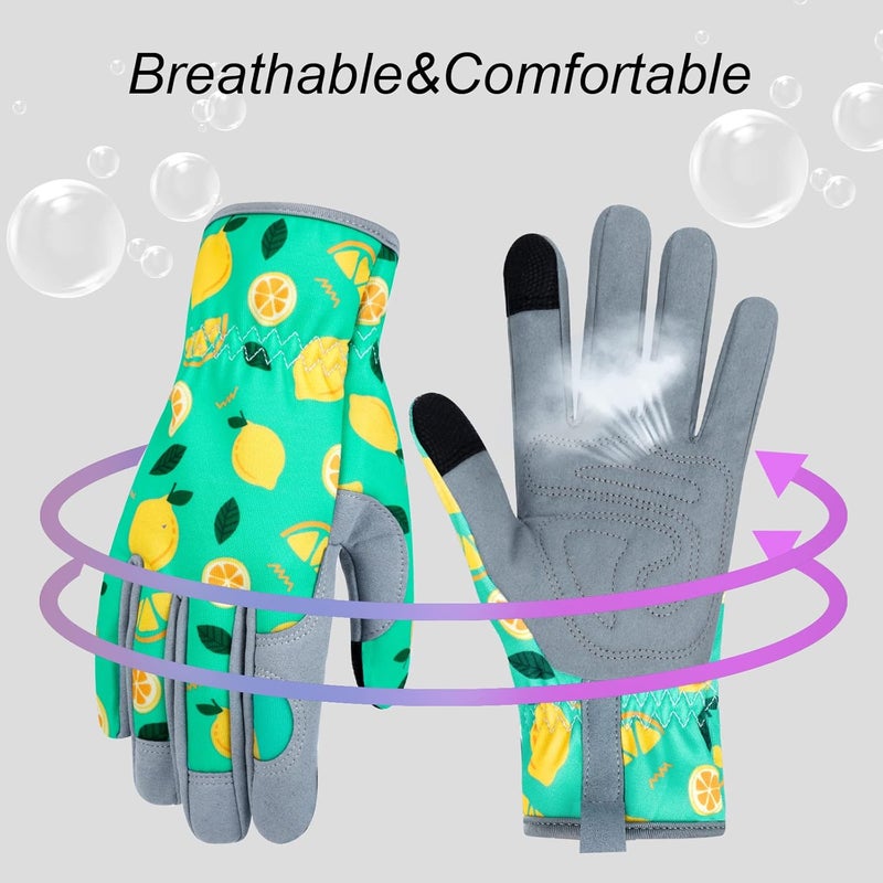 MERTURN Store Leather Gardening Gloves for Women Thorn Proof Garden Gloves Touch Screen Working Gloves Gifts,M - Image 4